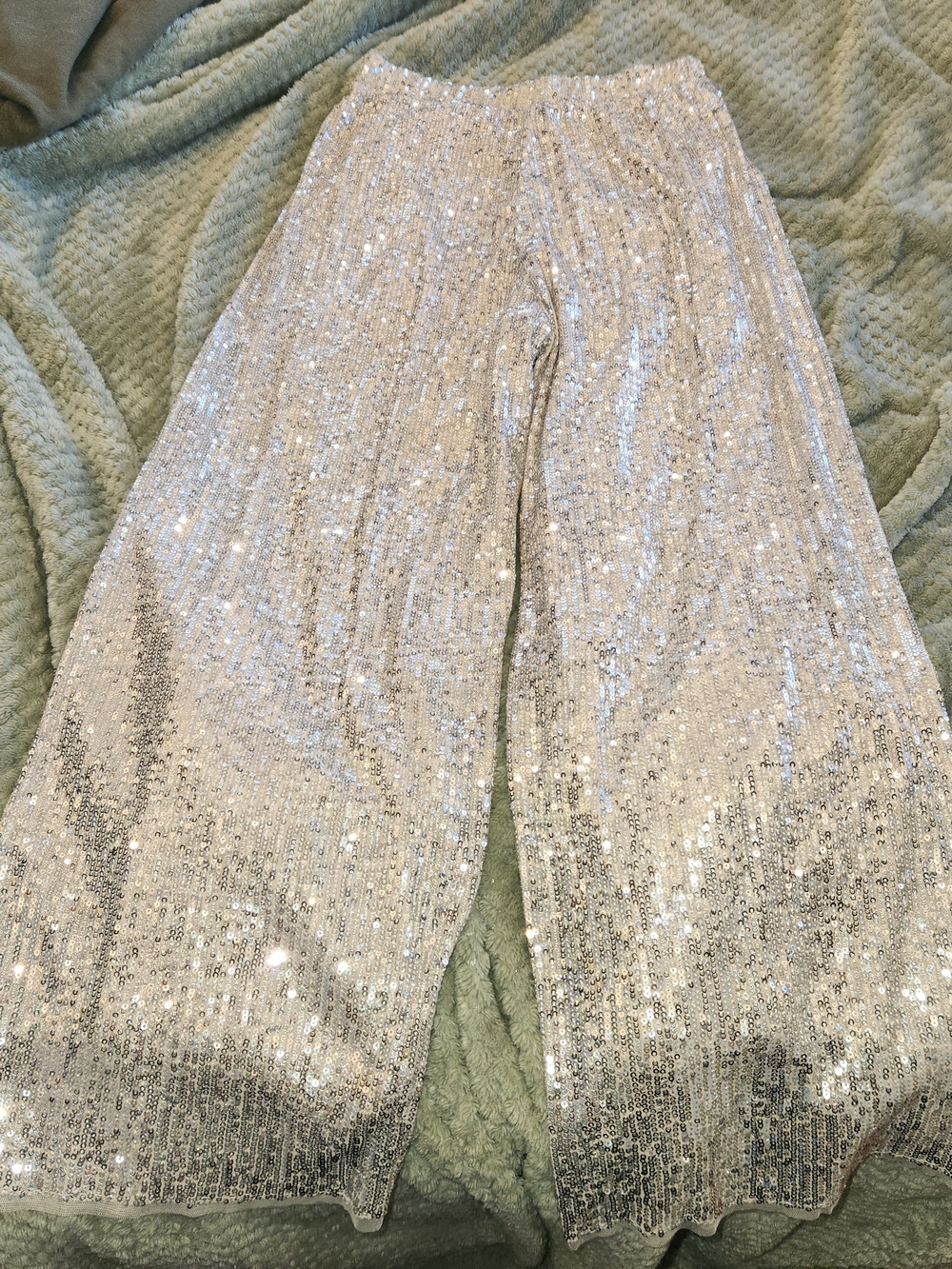 Zara Sparkly Sequin Pleated Wide-Leg Pants for Kids